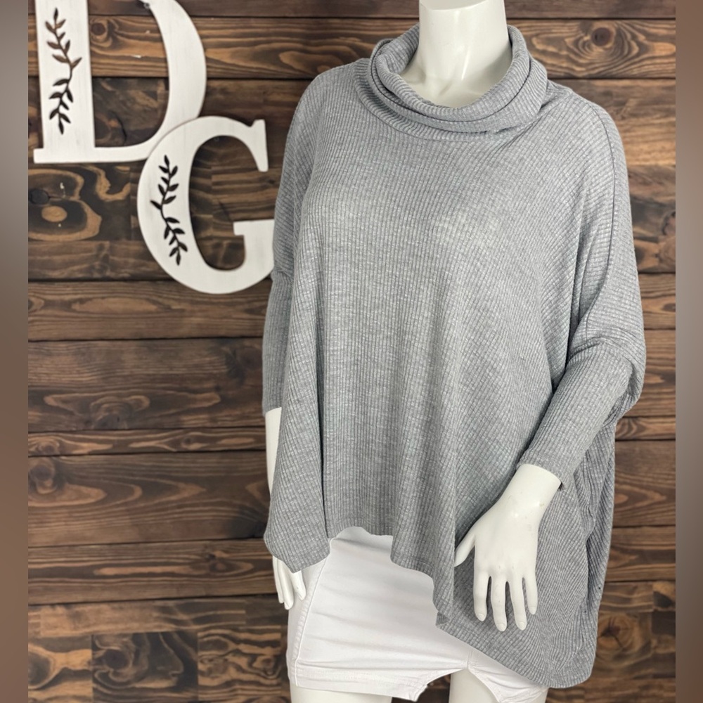 Altard State | Ribbed Knit Sweater Open Back Cowl Neckline Marled Lightweight‎